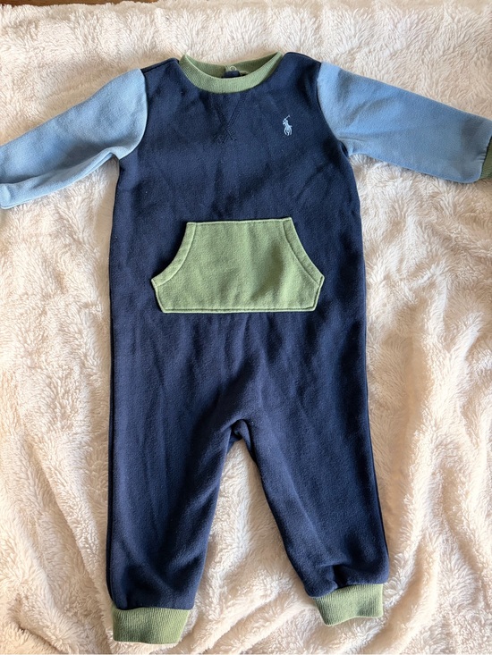 Ralph Lauren Other - Ralph Lauren Navy One-Piece with Light Blue Sleeves and Green Trim